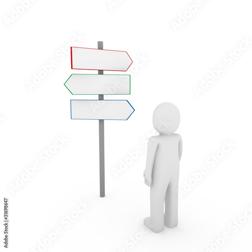 3d human way arrow