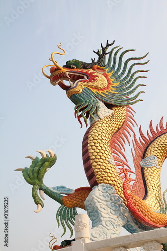 dragon statue at Chinese temple © goodgold99