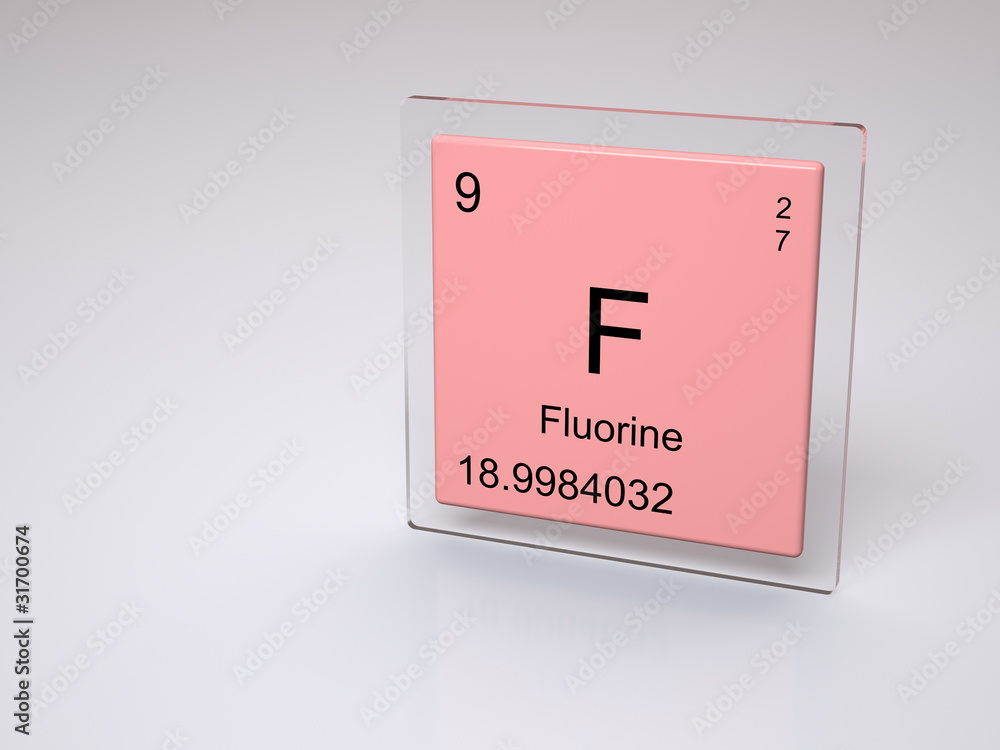 Fluorine - symbol F - chemical element of the periodic table Fluorine - symbol F - chemical element of the periodic table
