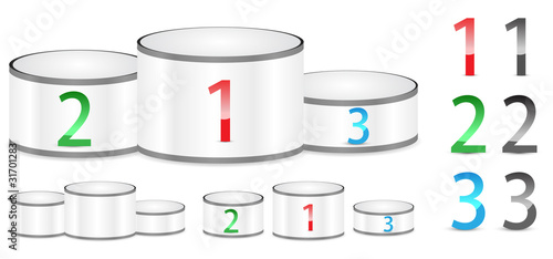 white winner podium isolated on white background