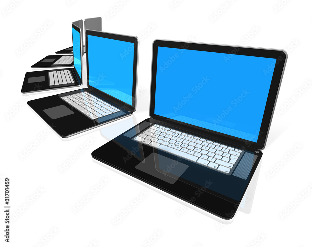 black Laptop computers isolated on white black Laptop computers isolated on white