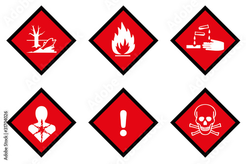 Gefahrzettel Set Gesundheitsgefahr Gesundheit Feuer Ätzend