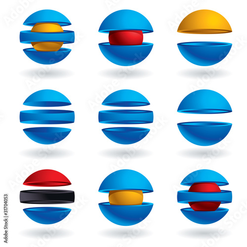 3d sphere vector icons set. Free Download 3d sphere vector icons set. - GFXLoad