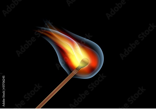 vector burning match