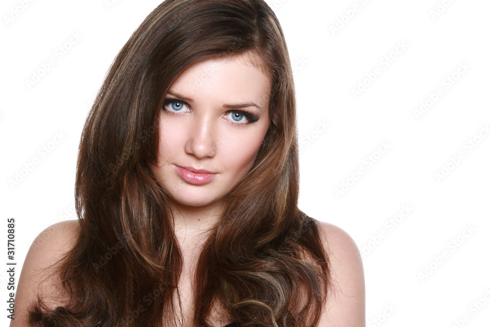 Beautiful brunette girl with long hair Beautiful brunette girl with long hair