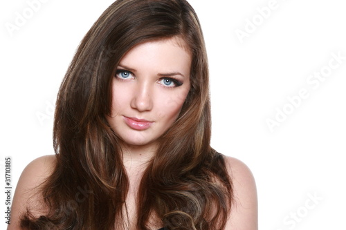 Beautiful brunette girl with long hair