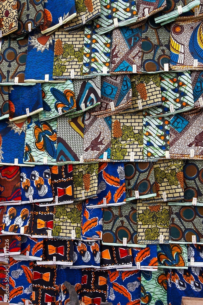 Fototapeta premium African textiles on a market
