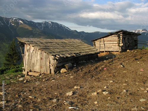 Old sheephold in the mountains. photo