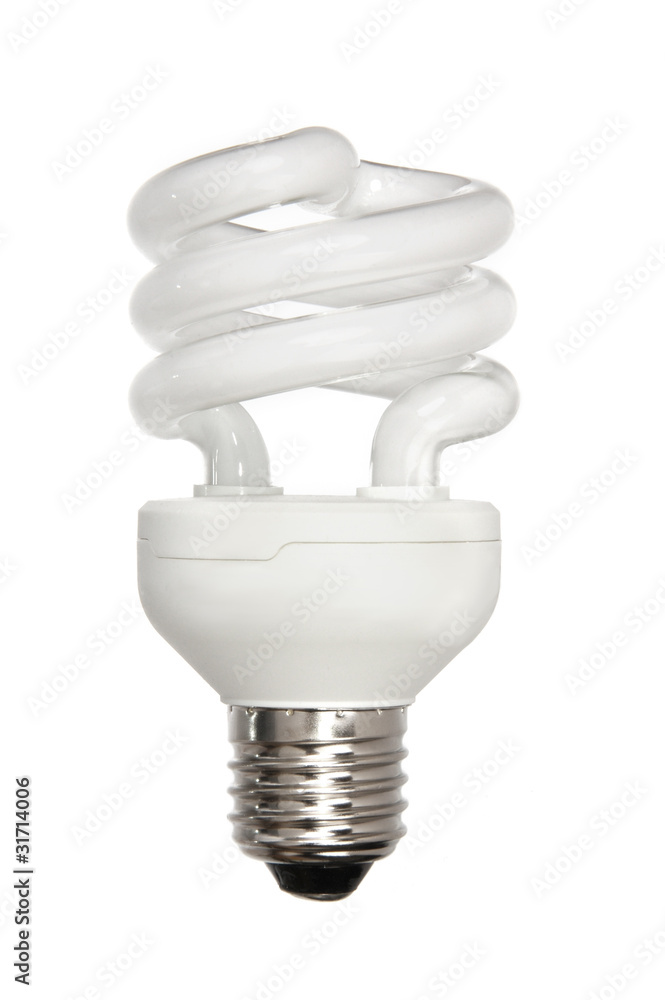 energy-efficient light bulb isolated on white energy-efficient light bulb isolated on white