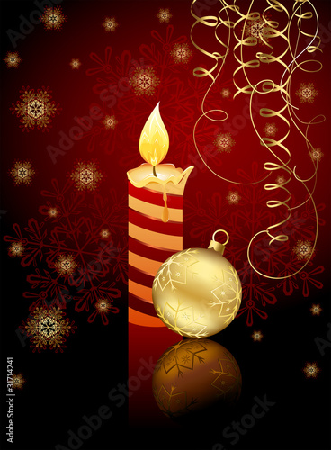 Candle and Christmas ball