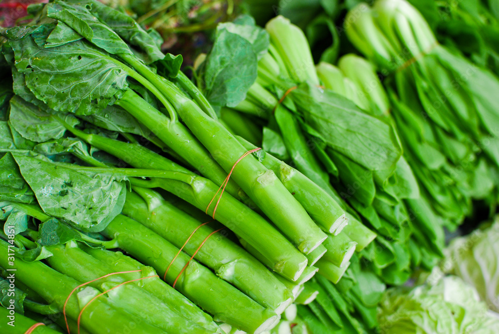 Fresh asian kale lettuce in market Fresh asian kale lettuce in market