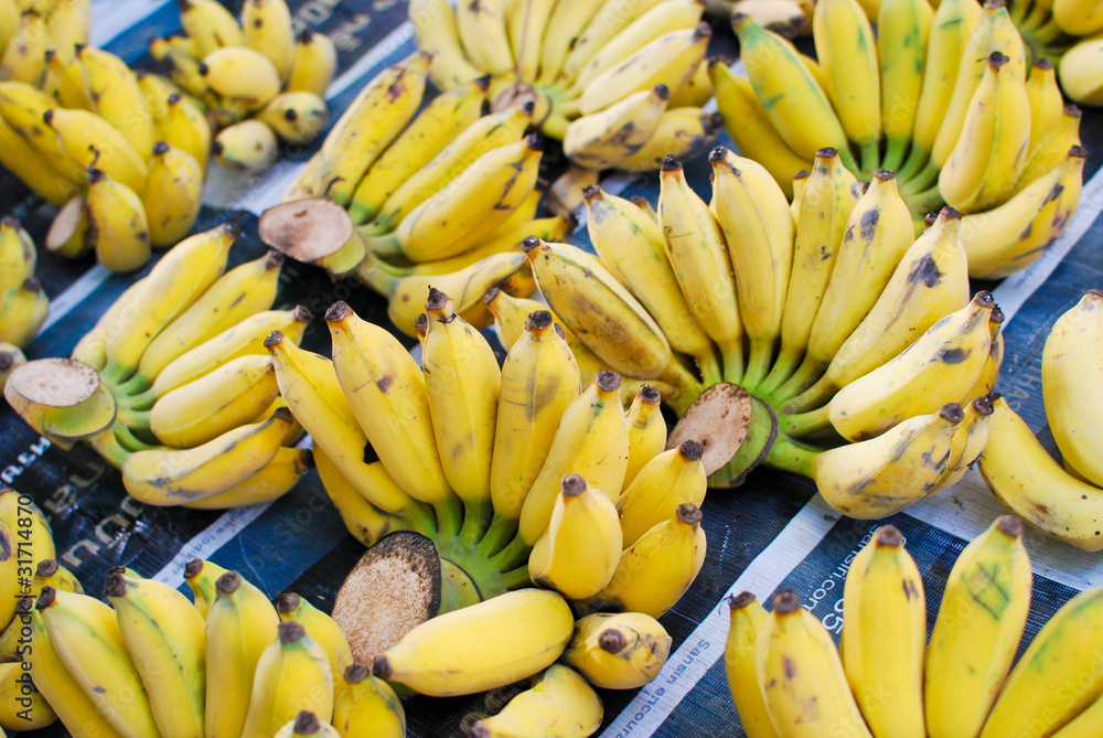 Bunch of fresh banana in market