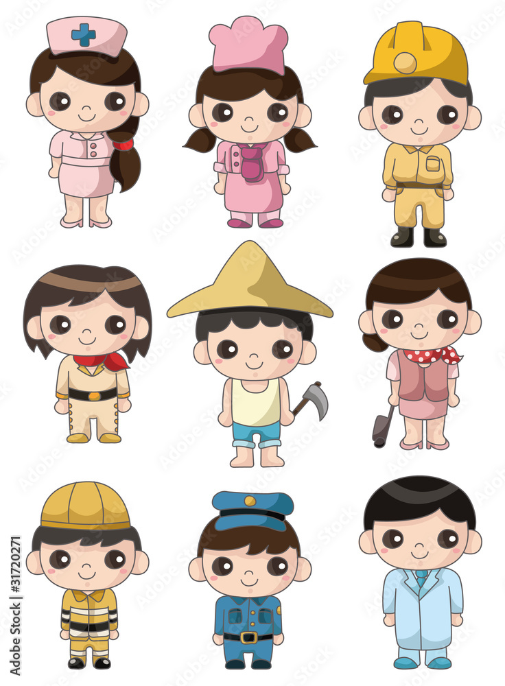 cartoon people work icon cartoon people work icon