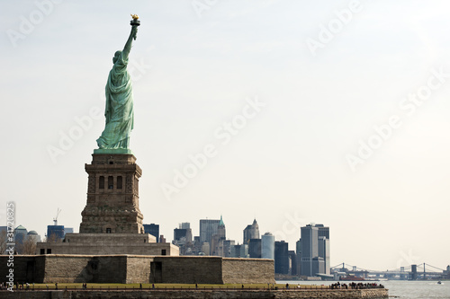 Statue of liberty and manhattan