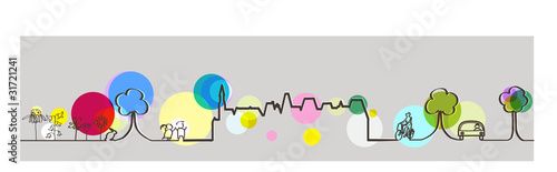 joy full landscape with city