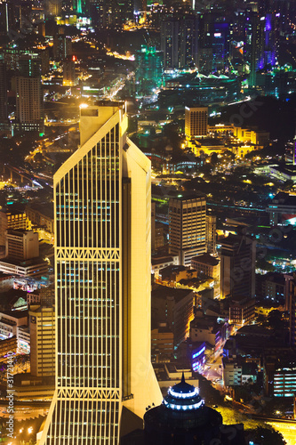 Photography View to Kuala Lumpur (Malaysia) at night