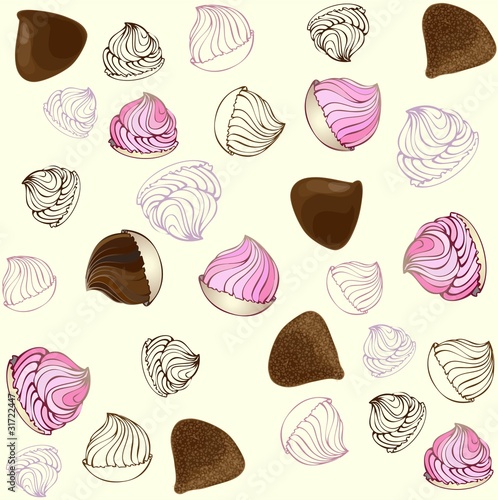 Seamless background. Confectionery pattern .