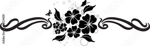 bandeau floral noir