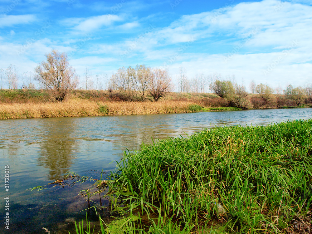 lowland river in autumn