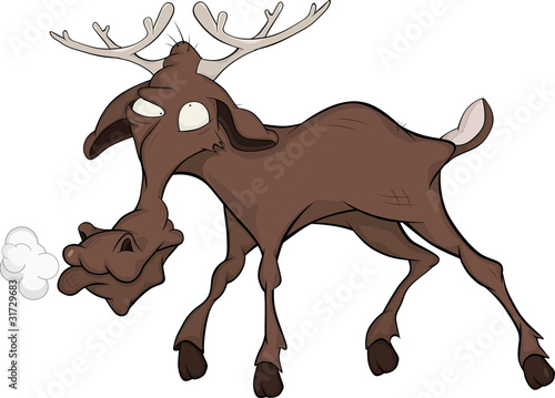 Elk. Cartoon