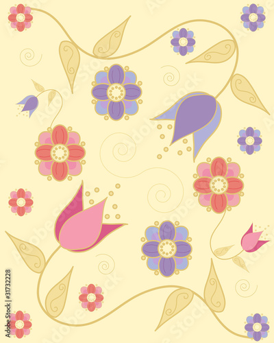 Wallpaper Mural indian flowers Torontodigital.ca