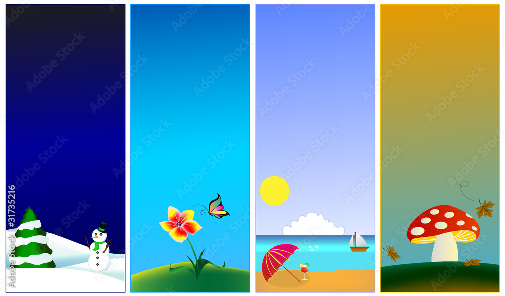 Fototapeta premium Vertical banners - 4 seasons