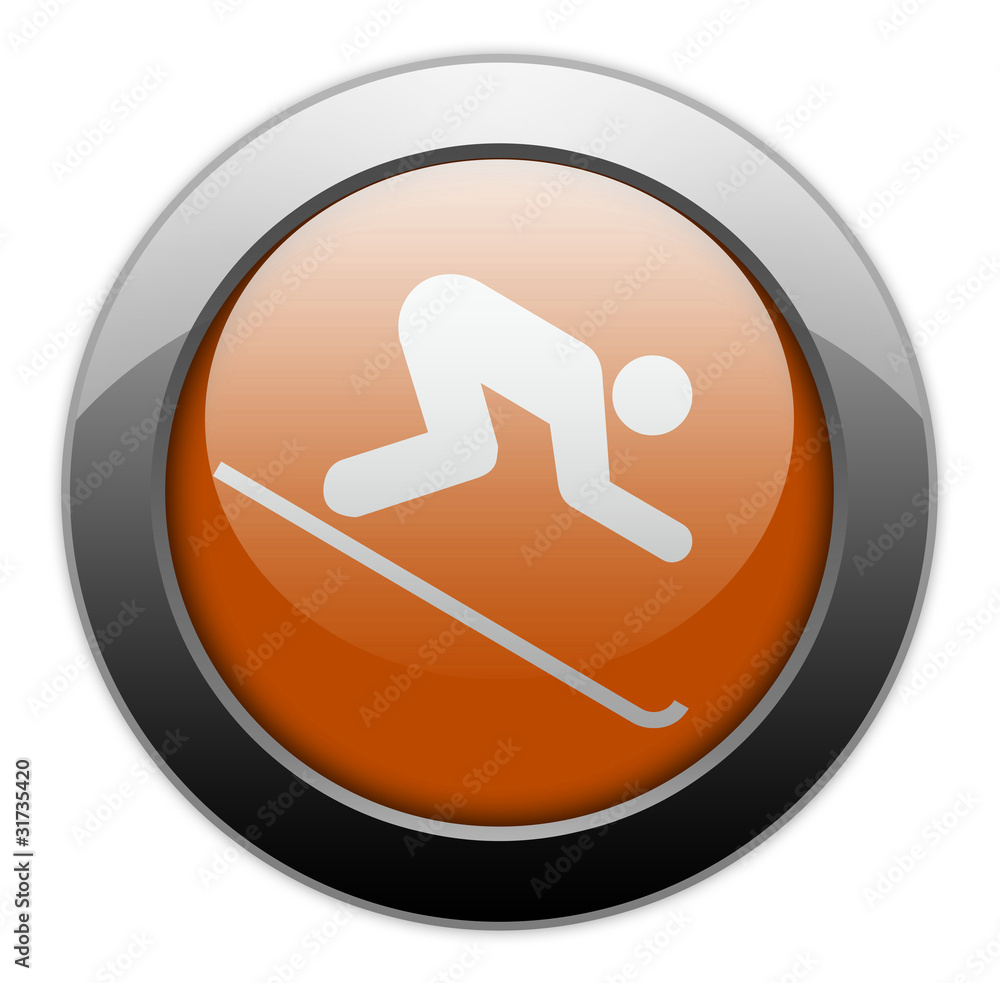 Orange Metallic Orb Button Orange Metallic Orb Button