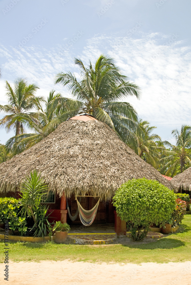 thatch roof cabana Corn Island Nicaragua