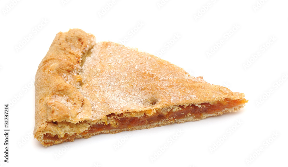 slice of fresh baked apricot pie dessert