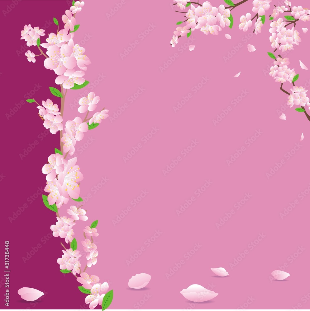 floral postal card in pink