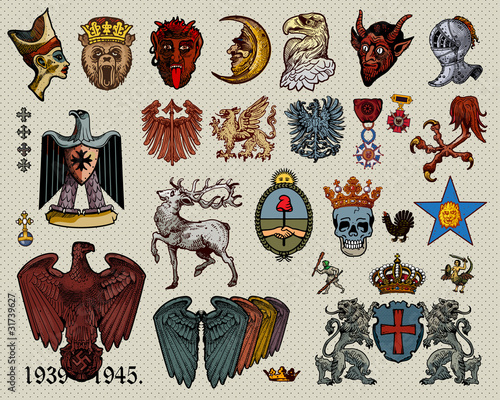 Heraldry elements vector