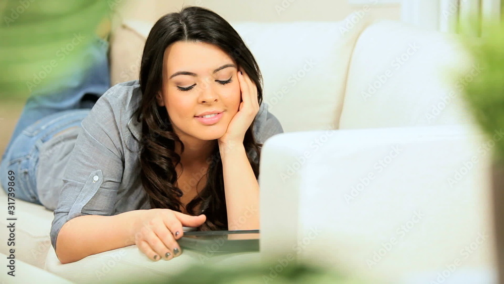 Young Girl with Wireless Tablet Young Girl with Wireless Tablet