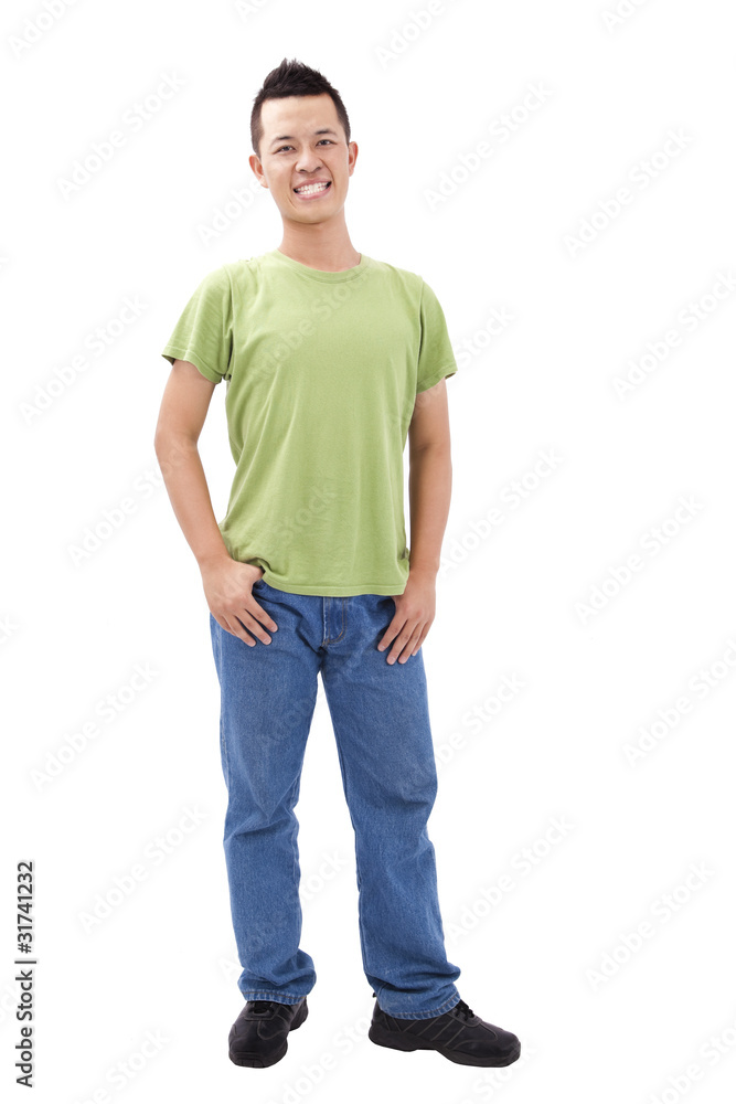 Portrait of young man stand Portrait of young man stand