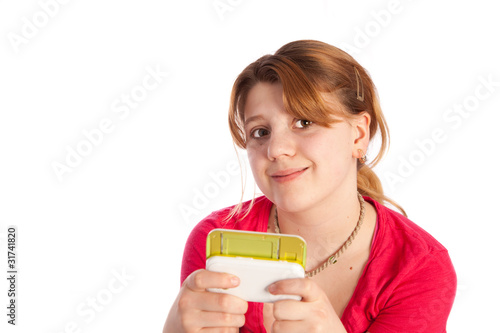 young girl texting