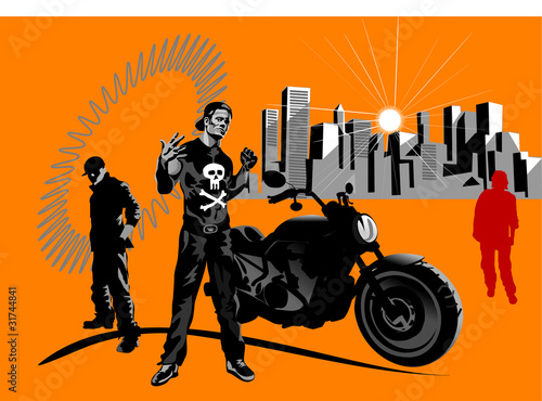 A macho motorcycle rider