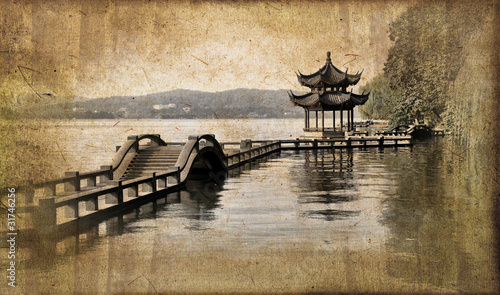 Lac d'Hangzhou, style vintage - China
