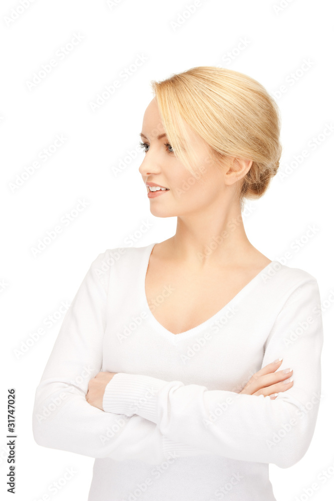 happy and smiling woman. happy and smiling woman.