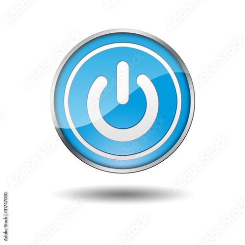 Tableau sur toile Boton azul borde metalico power