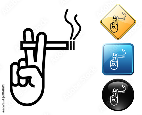Designated smoking area pictogram and signs