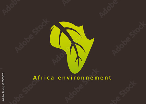 logo feuille, continent africain