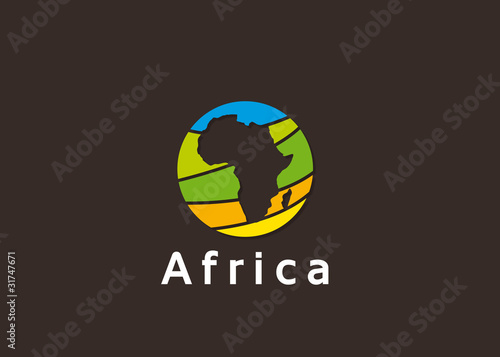 logo, planète, afrique