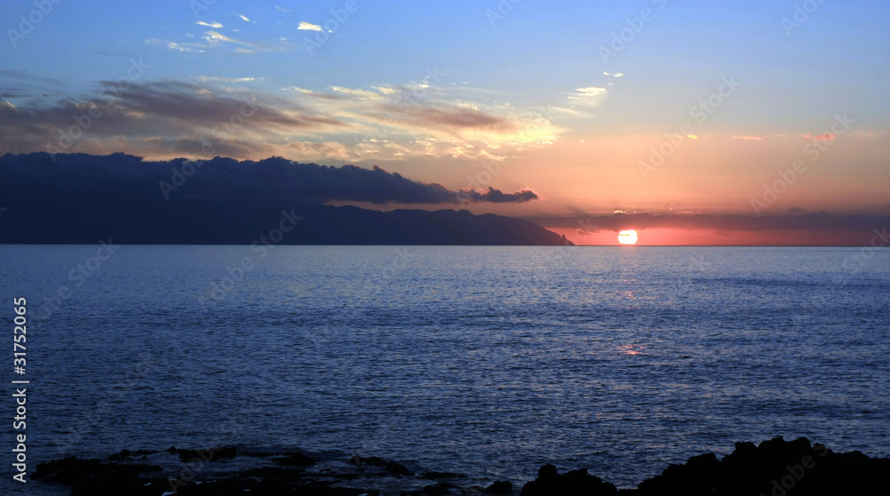the sunset on Tenerife, Canary islands - obrazy, fototapety, plakaty 