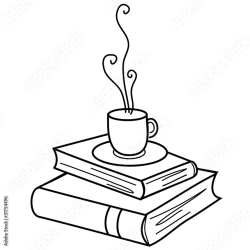 Books and cup of coffee