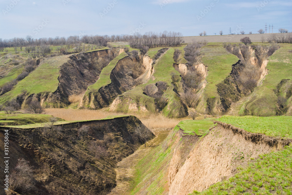 Naklejka premium Soil erosion in Ukraine.