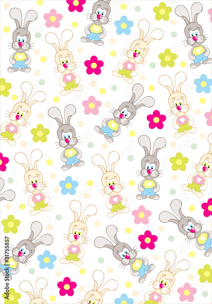 background with cheerful rabbits background with cheerful rabbits