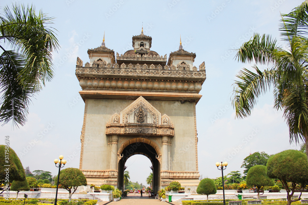 Fototapeta premium Temple, Vientiane, Laos.
