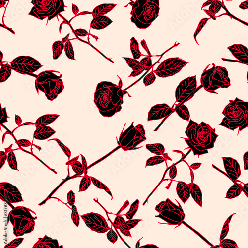Seamless  background with roses
