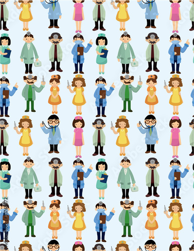 seamless doctor and nurse pattern