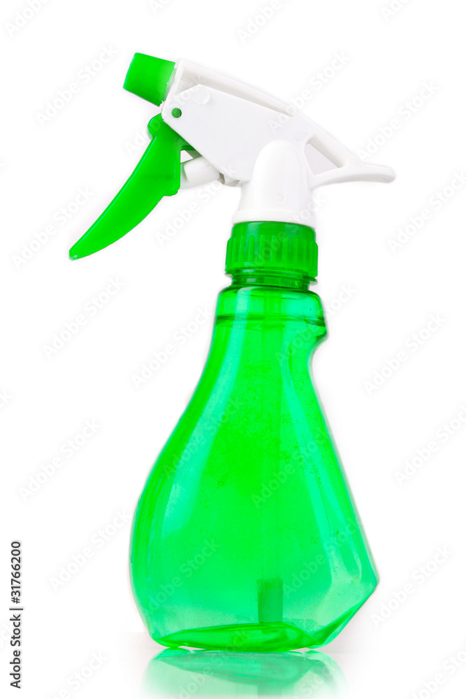 green spray bottle isolated on white green spray bottle isolated on white