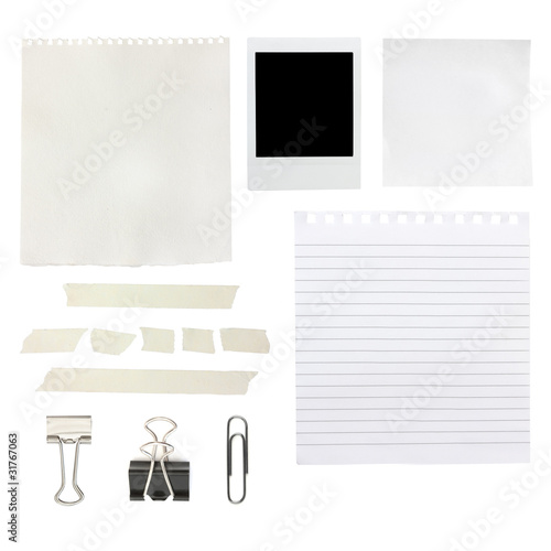 scrapbook elements including papers and a photo